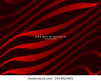 Abstract background of wavy lines in red color. Modern design for banner, card, web design, banner, certificate, etc.