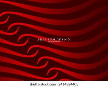 Fondo abstracto de las líneas onduladas en color rojo. Diseño moderno para banner, tarjeta, diseño web, banner, certificado, etc.