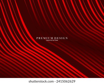 Fondo abstracto de las líneas onduladas en color rojo. Diseño moderno para banner, tarjeta, diseño web, banner, certificado, etc