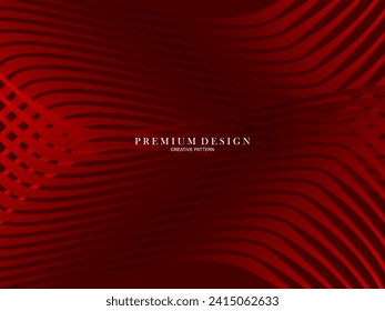 Abstract background of wavy lines in red color. Modern design for banner, card, web design, banner, certificate, etc