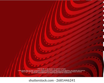 Abstract background of wavy lines in red color. Modern design for banner, card, web design, banner, certificate, etc.