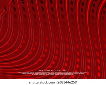 Abstract background of wavy lines in red color. Modern design for banner, card, web design, banner, certificate, etc.