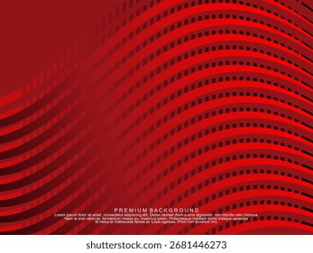 Fundo abstrato de linhas onduladas na cor vermelha. Design moderno para banner, cartão, web design, banner, certificado, etc.