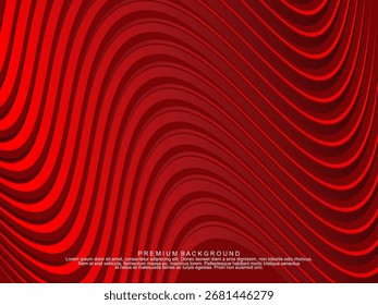 Fondo Abstractas de líneas onduladas en color rojo. Diseño moderno para el Anuncio, tarjeta, Diseño web, Anuncio, certificado, etc.