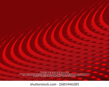 Abstract background of wavy lines in red color. Modern design for banner, card, web design, banner, certificate, etc.