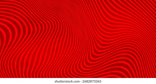 Fundo abstrato de linhas onduladas em cores vermelhas. fundo vermelho abstrato. linha ondulada vermelha.
