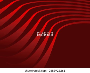 Abstract background of wavy lines in red color. Modern design for banner, card, web design, banner, certificate, etc.