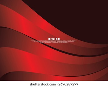 Fondo Abstractas de líneas onduladas en color rojo. Diseño moderno para el Anuncio, tarjeta, Diseño web, Anuncio, certificado, etc.	