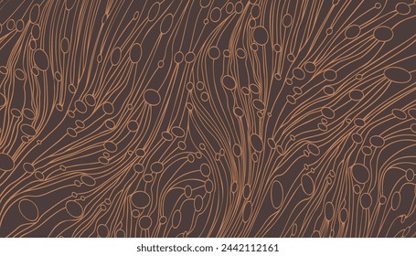 Abstrakter Hintergrund mit Wellenlinien und Ringen - handgezeichnete Vektorgrafik.