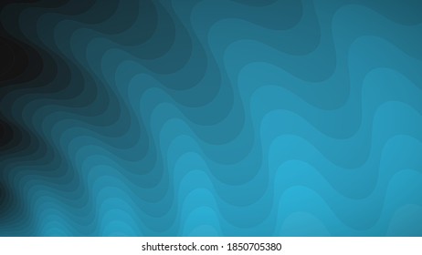 Abstract background of wavy lines in shades of light blue
