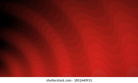 Abstract background of wavy lines in shades of red