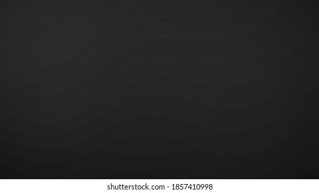 Abstract background of wavy lines in shades of black