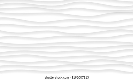 Abstract background of wavy lines with shadows in white and gray colors