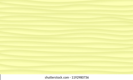 Abstract background of wavy lines with shadows in light yellow colors