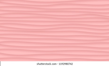 Abstract background of wavy lines with shadows in pink colors