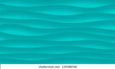 Abstract background of wavy lines with shadows in light blue colors