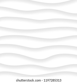 Abstract background of wavy lines with shadows in white and gray colors