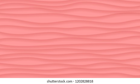 Abstract background of wavy lines with shadows in pink colors