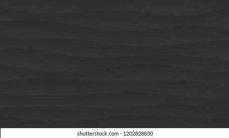 Abstract background of wavy lines with shadows in black colors