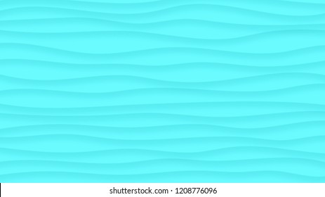 Abstract background of wavy lines with shadows in light blue colors