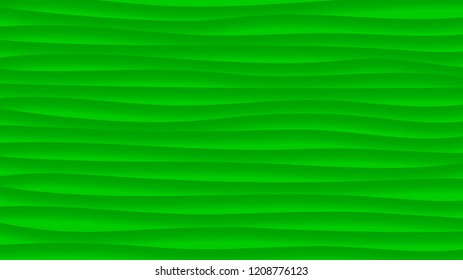 Abstract background of wavy lines with shadows in green colors
