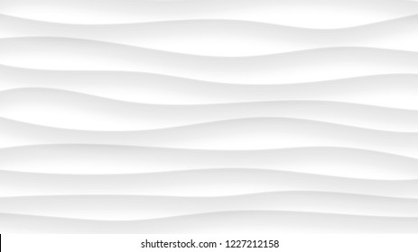 Abstract background of wavy lines with shadows in white and gray colors