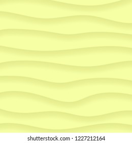 Abstract background of wavy lines with shadows in light yellow colors