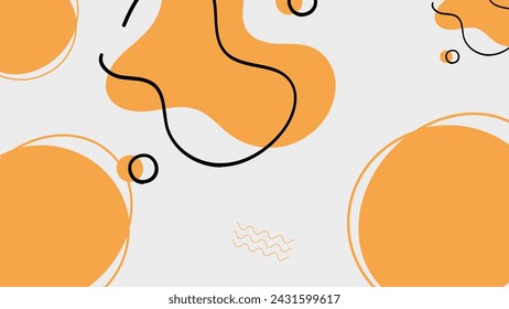 Fondo abstracto con líneas onduladas y manchas. Ilustración vectorial para su diseño
