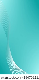 abstract background with wavy lines in Teal and white Gradient Book Cover Design