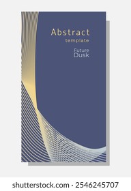 Abstract background with wavy lines. Trendy color of the year 2025 Future Dusk. Social media banner template and wavy lines ui design, cover.