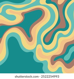 Abstract background with wavy lines, various colors. Suitable for presentations, websites, posters, and creative projects needing dynamic visuals.