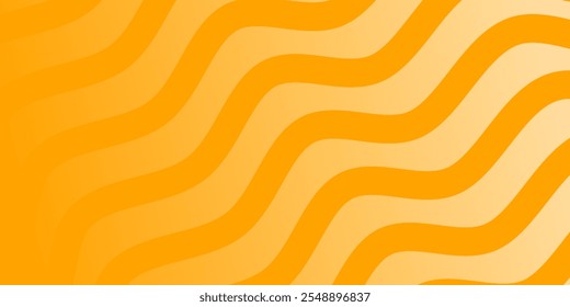 Fundo abstrato com linhas onduladas em vários tons de laranja e creme, criando um design fluido e quente. Ilustração vetorial