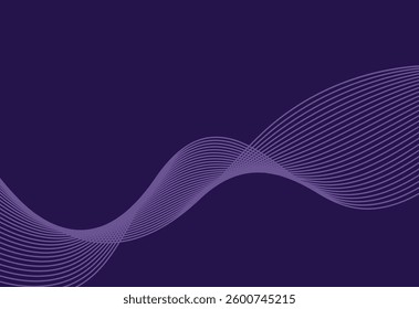 Abstract background with wavy lines. Vector illustration. Purple color.