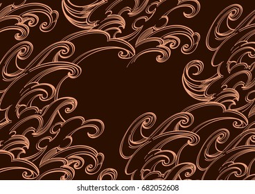 Abstract background with wavy ornament. Vector illustration for greeting cards, invitations and other items.