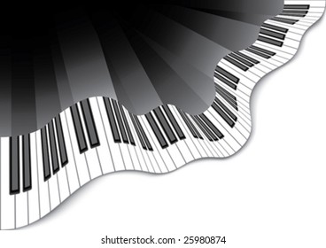 Abstract background with wavy piano keyboard