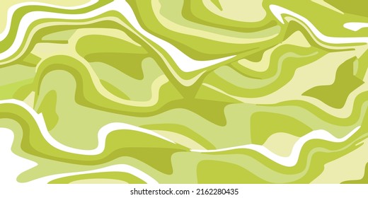 Abstract background with wavy plexus root lines. Designer pattern for printing on curtains, carpet and textiles. Fashionable wallpaper, green and white color texture. Vector