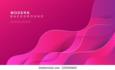 Fondo abstracto con diseño de plantilla de colores violeta y rosa ondulados
