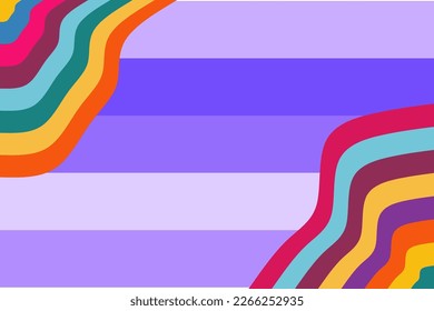 Abstract background with wavy rainbow shapes and color spectrum. 