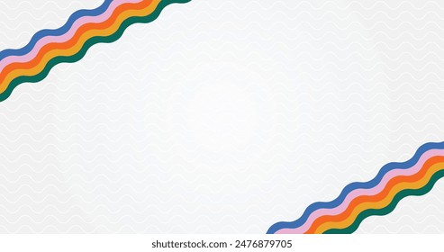 Abstract Background with wavy Rainbow Stripes, Colorful Banner Template