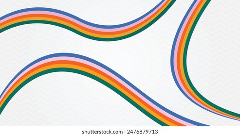 Abstract Background with wavy Rainbow Stripes, Colorful Banner Template