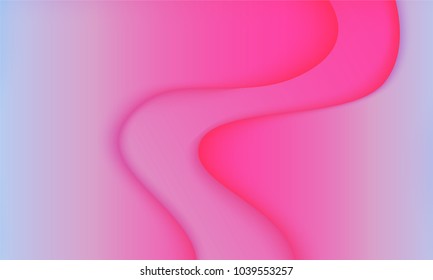 Abstract Background with Wavy Shapes and Gradient. Bright Cover Template in Blue and Pink Colors. Trendy Wallpaper with Shadows. Gradient Background for Web Design, Poster, Presentation, Banner, Card.