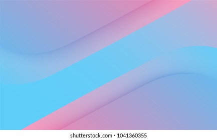 Abstract Background with Wavy Shapes and Gradient. Bright Cover Template in Blue and Pink Colors. Trendy Wallpaper with Shadows. Gradient Background for Web Design, Poster, Presentation, Banner, Card.