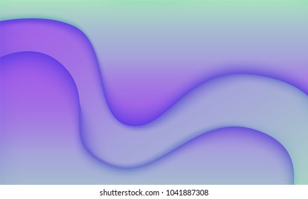 Abstract Background with Wavy Shapes and Gradient. Bright Cover Template in Purple and Green Colors. Trendy Wallpaper with Shadows. Gradient Background for Web Design, Poster, Presentation, Banner.