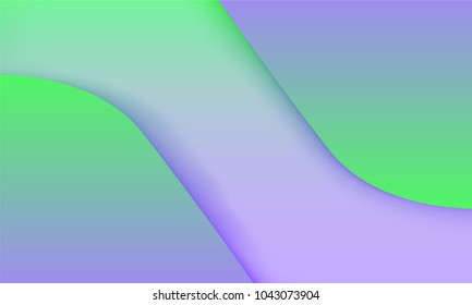 Abstract Background with Wavy Shapes and Gradient. Bright Cover Template in Purple and Green Colors. Trendy Wallpaper with Shadows. Gradient Background for Web Design, Poster, Presentation, Banner.