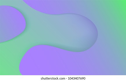 Abstract Background with Wavy Shapes and Gradient. Bright Cover Template in Purple and Green Colors. Trendy Wallpaper with Shadows. Gradient Background for Web Design, Poster, Presentation, Banner.