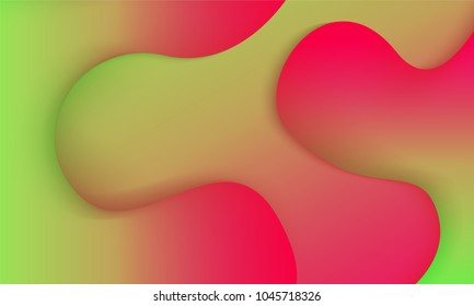 Abstract Background with Wavy Shapes and Gradient. Bright Cover Template with 3d Effect. Trendy Wallpaper with Shadows. Gradient Background for Web Design, Poster, Presentation, Banner, Card, Brochure