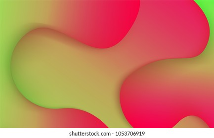 Abstract Background with Wavy Shapes and Gradient. Bright Cover Template with 3d Effect. Trendy Wallpaper with Shadows. Gradient Background for Web Design, Poster, Presentation, Banner, Card, Brochure