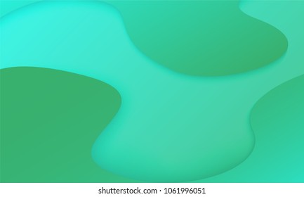 Abstract Background with Wavy Shapes and Gradient. Bright Cover Template with 3d Effect. Trendy Wallpaper with Shadows. Gradient Background for Web Design, Poster, Presentation, Banner, Card, Brochure