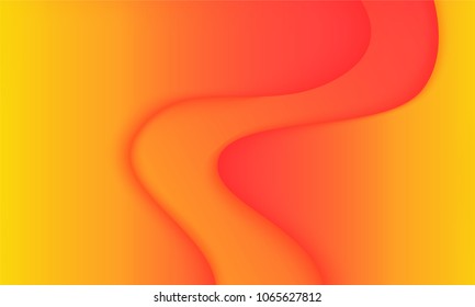 Abstract Background with Wavy Shapes and Gradient. Bright Cover Template with 3d Effect. Trendy Wallpaper with Shadows. Gradient Background for Web Design, Poster, Presentation, Banner, Card, Brochure