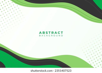 abstract background with wavy shapes, in green color, vector format, for wallpaper, copy space, presentation background, design and banner.